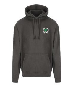 Grey hoodie front small logo