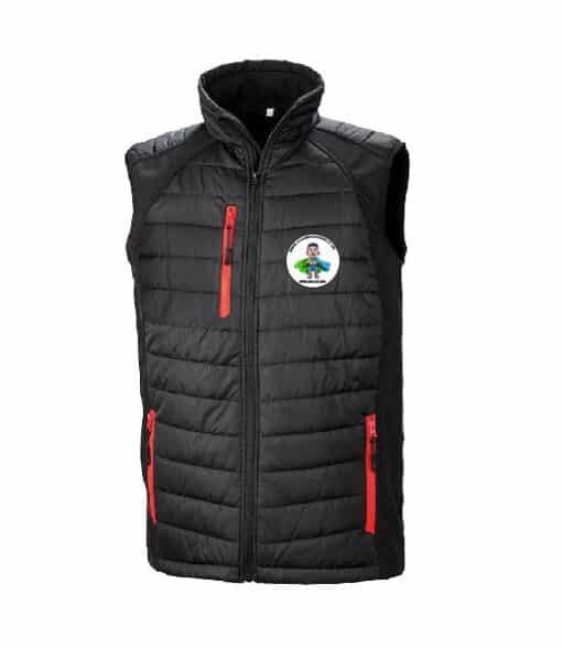 Adults Gilet Black Red