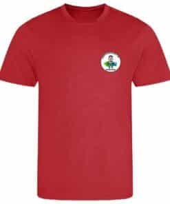 Adults Polyester t shirt red