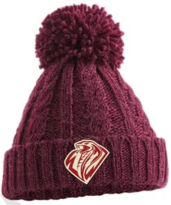 bb480 burgundy bobble hat old logo
