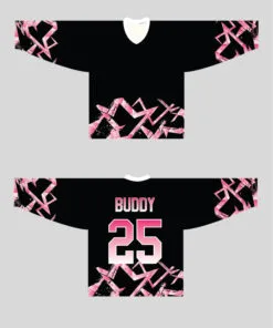Custom Black and Pink Zigzags Jersey
