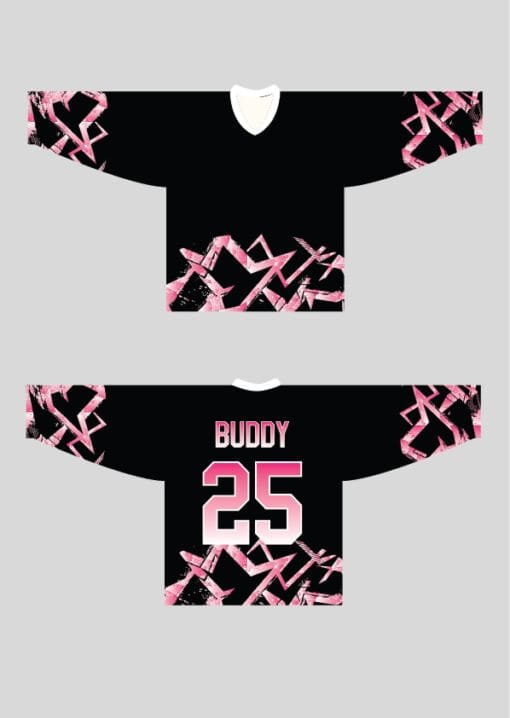 Custom Black and Pink Zigzags Jersey