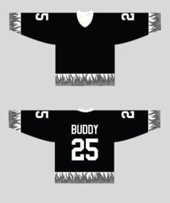 Custom Black and Grey Fire Jersey