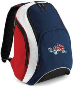 BG571 BACKPACK NAVY RED WHITE BLANK