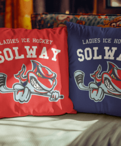 mockup of two ai created pillows in a kitsch styled setting m39896