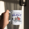 sticker mockup featuring a man holding a coffee mug 33617